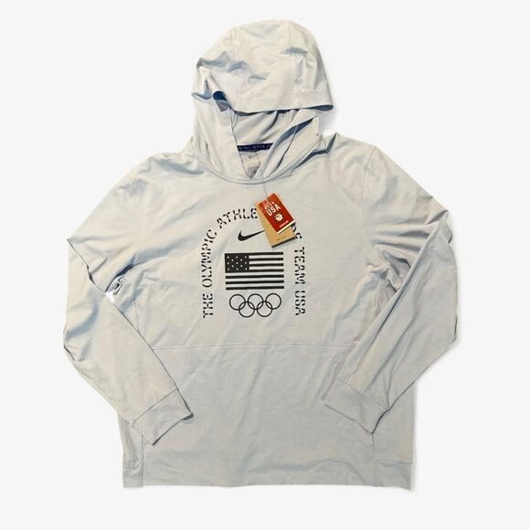 Nike Dri-FIT Team USA Olympic Yoga Restore Hoodie Sz XL Blue FN0980-477 pullover - Picture 3 of 13